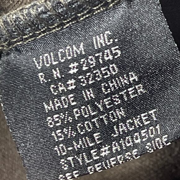 VTG Volcom Track Jacket Men L Green Stripe Full Zip V Line Science Y2K - Picture 9 of 11